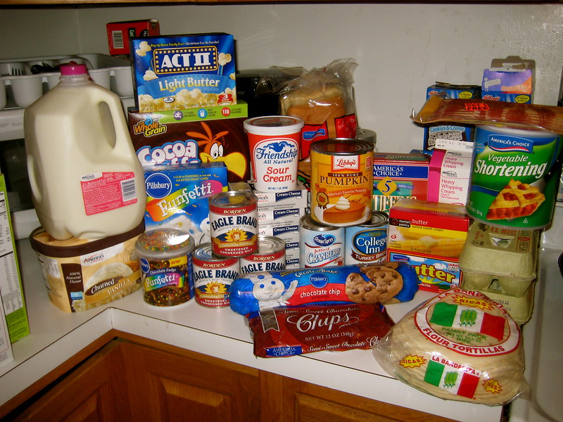 Heres just part of the massive amount of food we bought this weekend for Thanksgiving and Thanksgiving weekend.