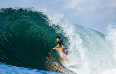 Barron Mamiya of Hawaii placed second in Heat 2 of Round 2 at the Corona Bali Protected, 2018.