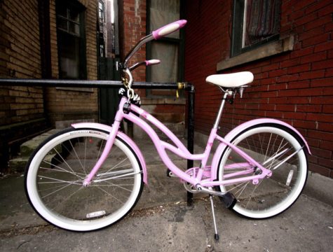Pink bike in alley, Toronto