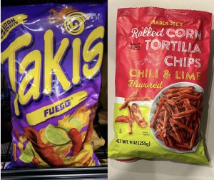Hot Competitors// In the epic showdown of chip vs chip, our competitors are the original taki and the Trader Joe’s Rolled Corn Tortilla Chips. Who will take the crown?