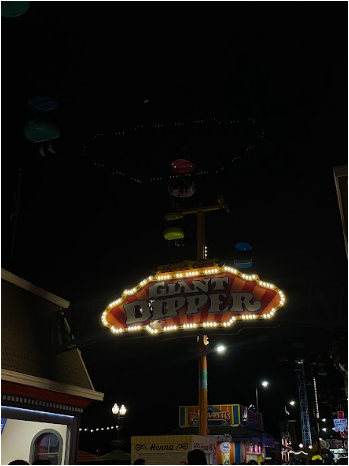 Sign of the Giant Dipper roller coaster at the Santa Cruz Boardwalk.