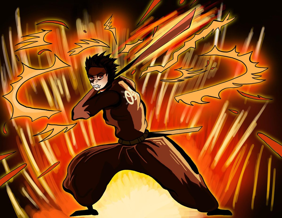 This is a drawing of the main character of Demon Slayer Tanjiro Kamado.