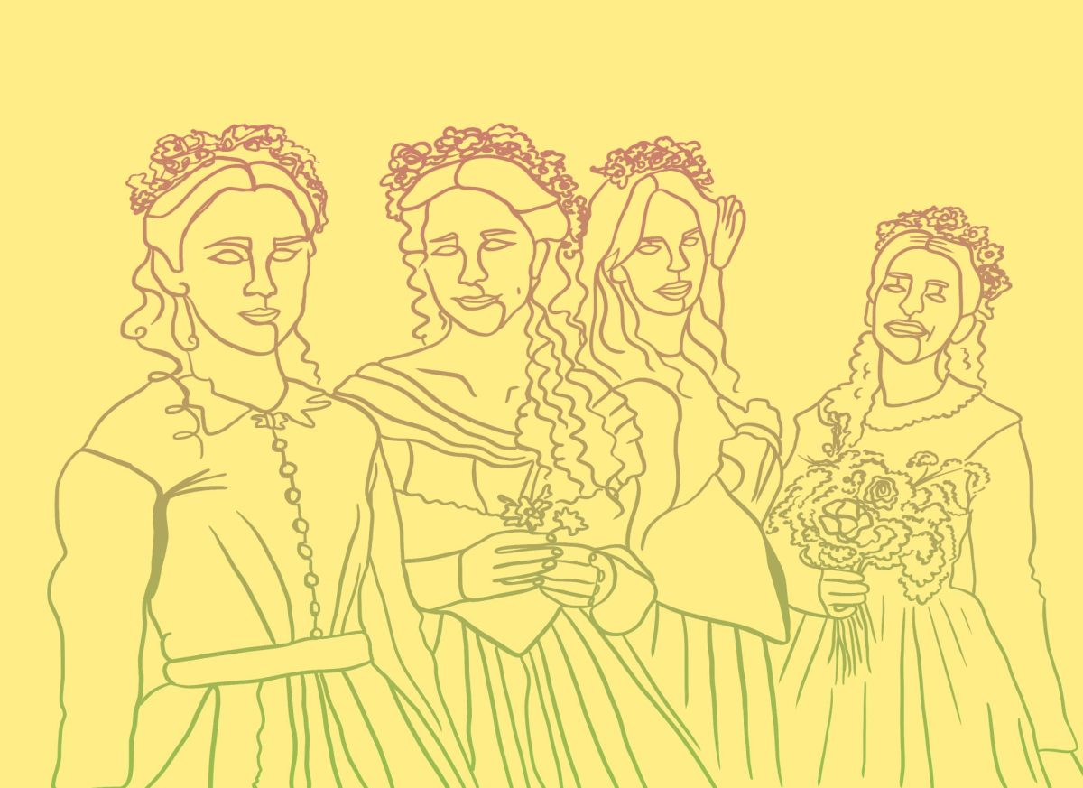 A drawing of the four sisters from "Little Women."