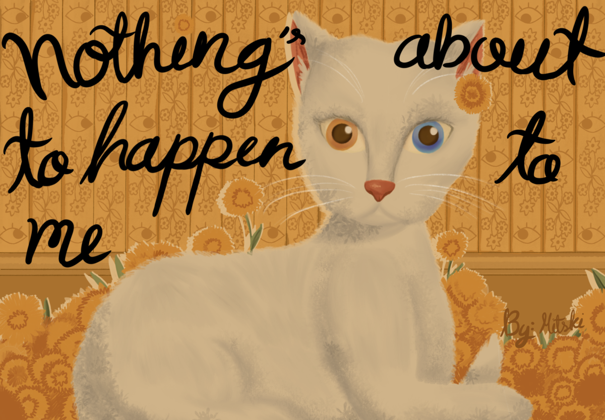 An illustration inspired by the album cover of "Nothing's About to Happen to Me."